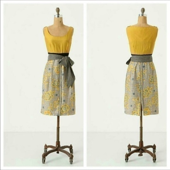 Anthropologie Edme & Esyllte Yellow Bloom Dress